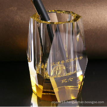 Crystal Glass Color Pen Holder for Office Set